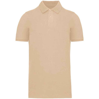 Light Sand - Front - Kariban Mens Pique Organic Polo Shirt
