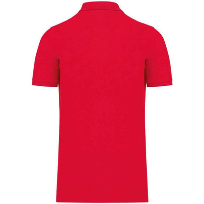 Red - Back - Kariban Mens Pique Organic Polo Shirt