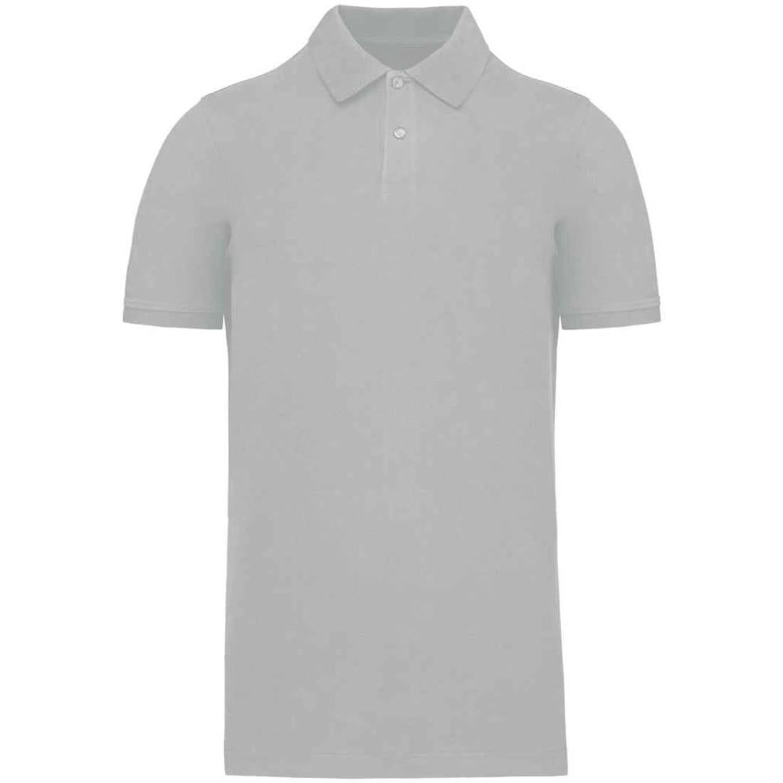 Snow Grey - Front - Kariban Mens Pique Organic Polo Shirt