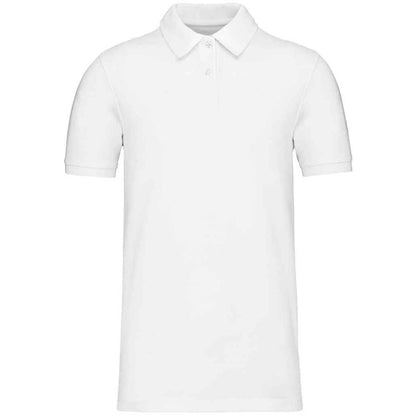White - Front - Kariban Mens Pique Organic Polo Shirt