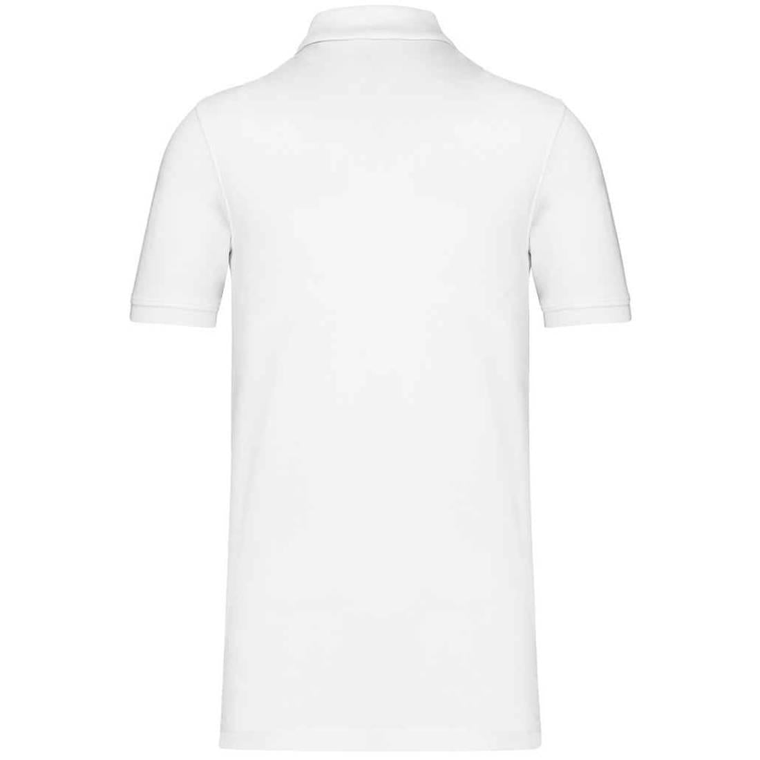 White - Back - Kariban Mens Pique Organic Polo Shirt