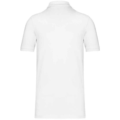White - Back - Kariban Mens Pique Organic Polo Shirt