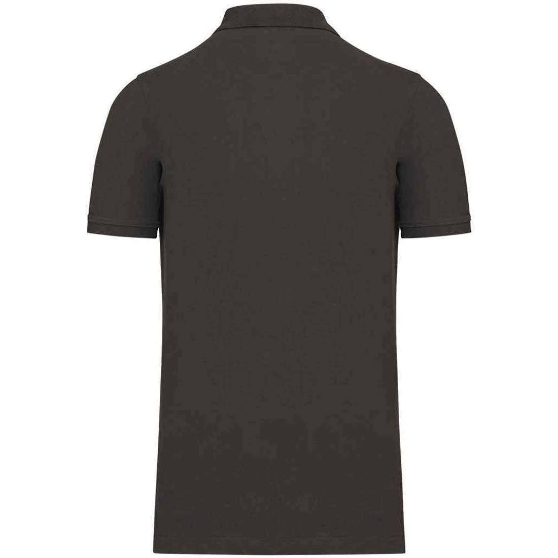 Dark Grey - Back - Kariban Mens Pique Organic Polo Shirt