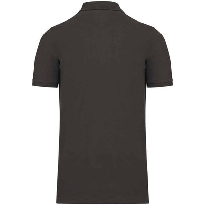 Dark Grey - Back - Kariban Mens Pique Organic Polo Shirt