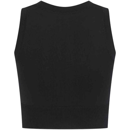 Black - Back - Tombo Womens-Ladies Cropped Tank Top