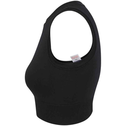 Black - Side - Tombo Womens-Ladies Cropped Tank Top