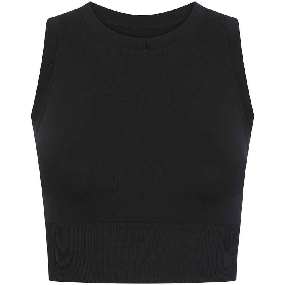 Black - Lifestyle - Tombo Womens-Ladies Cropped Tank Top