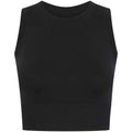 Black - Lifestyle - Tombo Womens-Ladies Cropped Tank Top