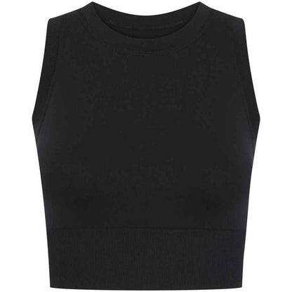 Black - Front - Tombo Womens-Ladies Cropped Tank Top