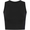 Black - Front - Tombo Womens-Ladies Cropped Tank Top