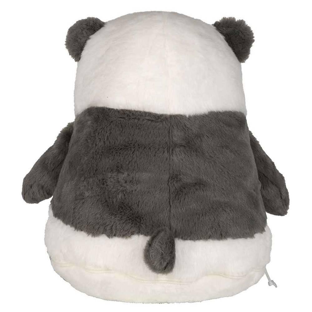 Grey-White - Back - Mumbles Zippie Panda Plush Toy