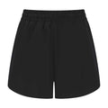 Black-Black - Back - Tombo Womens-Ladies Double Layer Sports Shorts