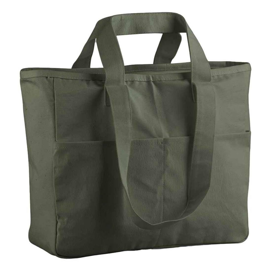 Olive Green - Front - Westford Mill Double Handle 23L Tote Bag