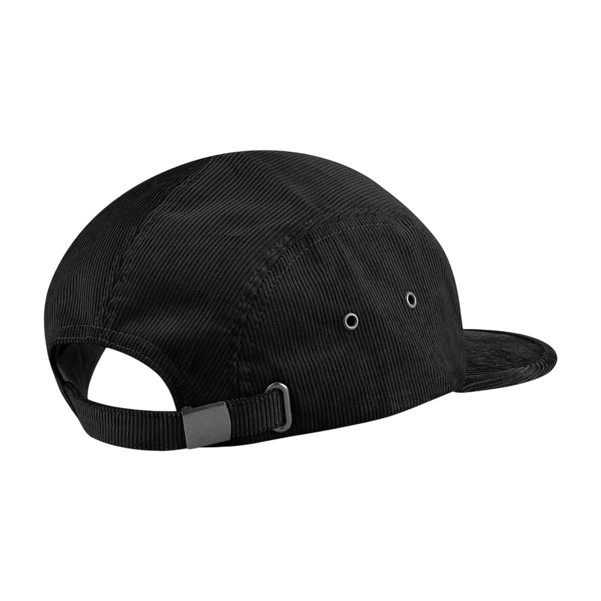 Black - Back - Beechfield EarthAware Cord Organic Camper Cap