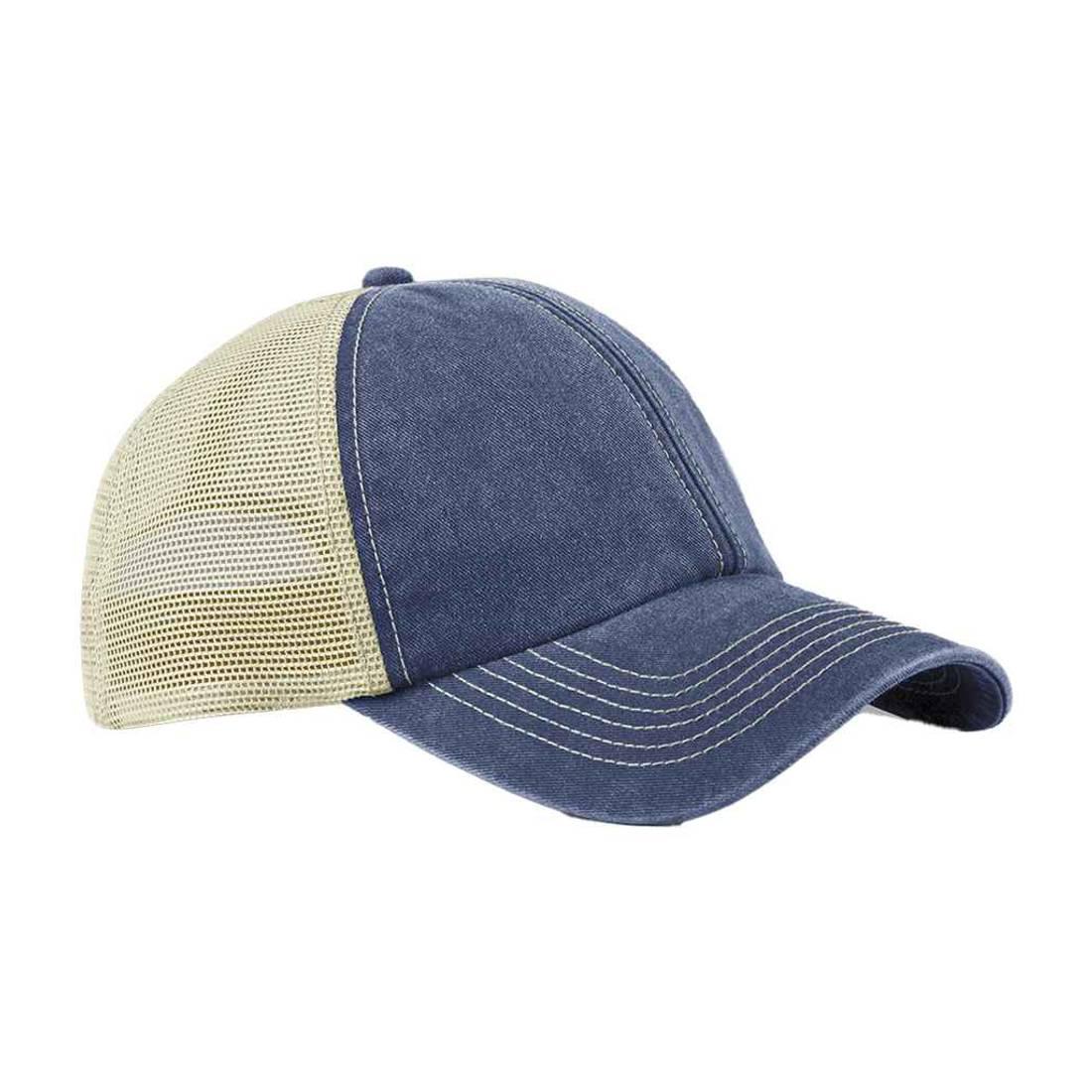 Denim-Stone - Front - Beechfield Vintage 6 Panel Trucker Cap