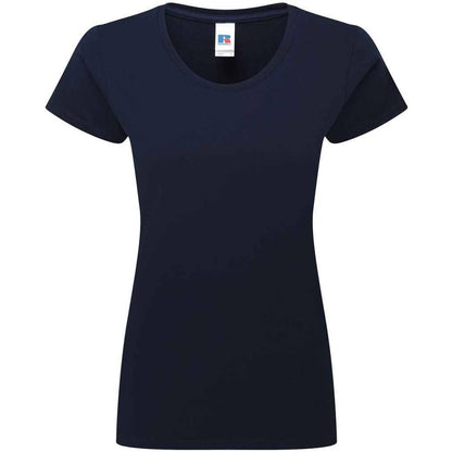 French Navy - Front - Russell Womens-Ladies Authentic Classic Ringspun Cotton T-Shirt