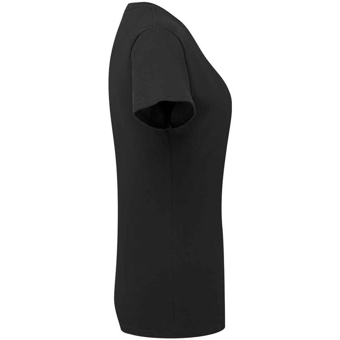 Black - Side - Russell Womens-Ladies Authentic Classic Ringspun Cotton T-Shirt