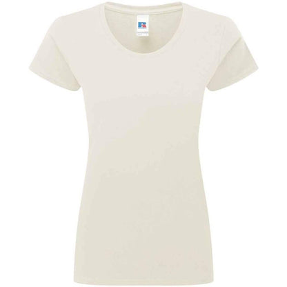 Natural - Front - Russell Womens-Ladies Authentic Classic Ringspun Cotton T-Shirt