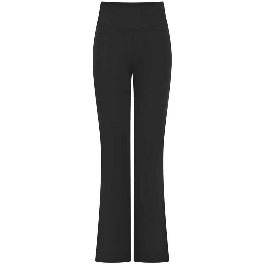 Black - Front - SF Womens-Ladies Flared Leggings