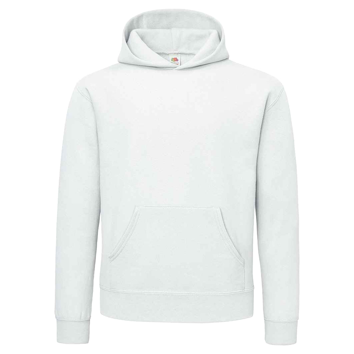 White - Front - Fruit of the Loom Mens Supercotton Plain Hooded Sweatshirt