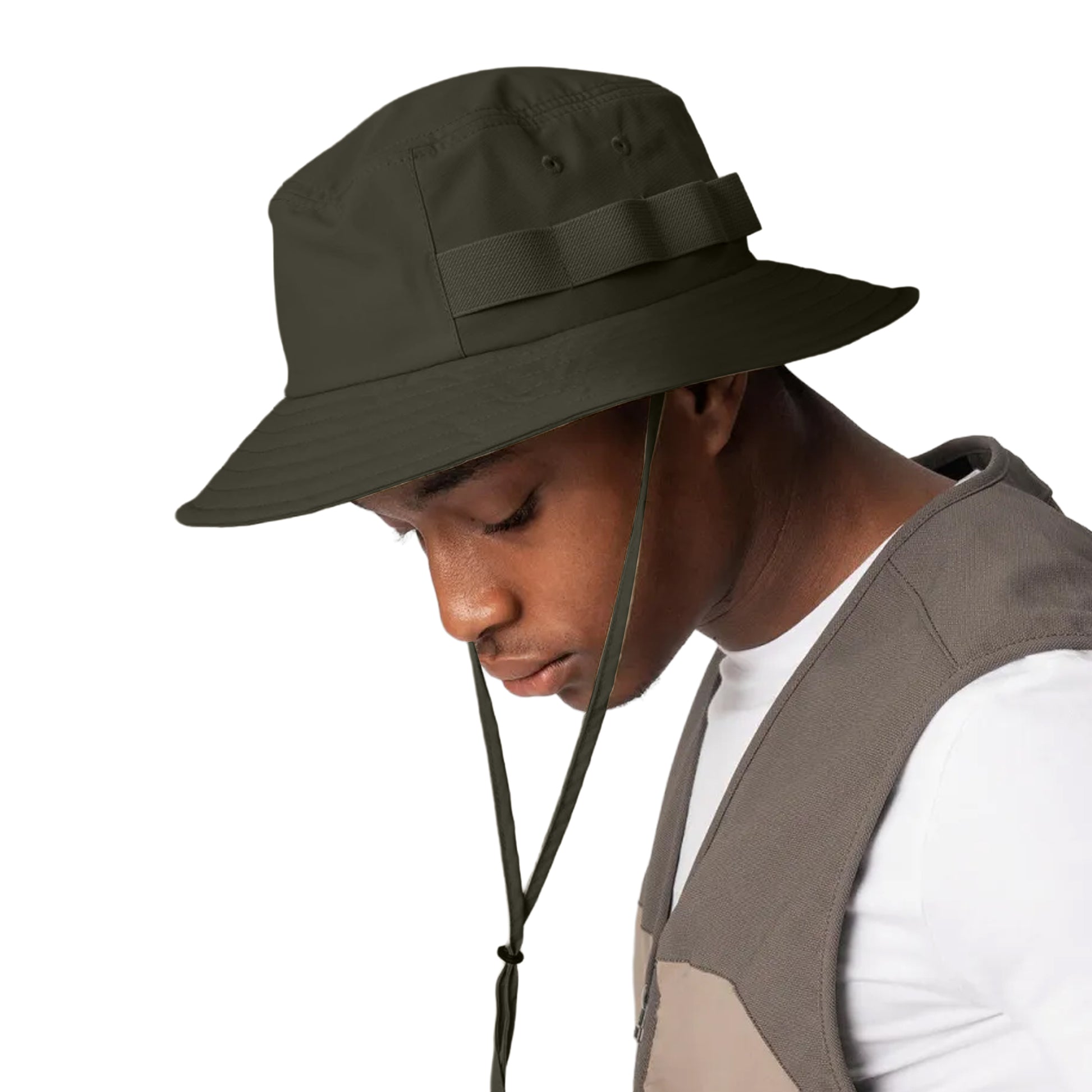 Military Green - Side - Beechfield Adventure Outdoor Sun Hat