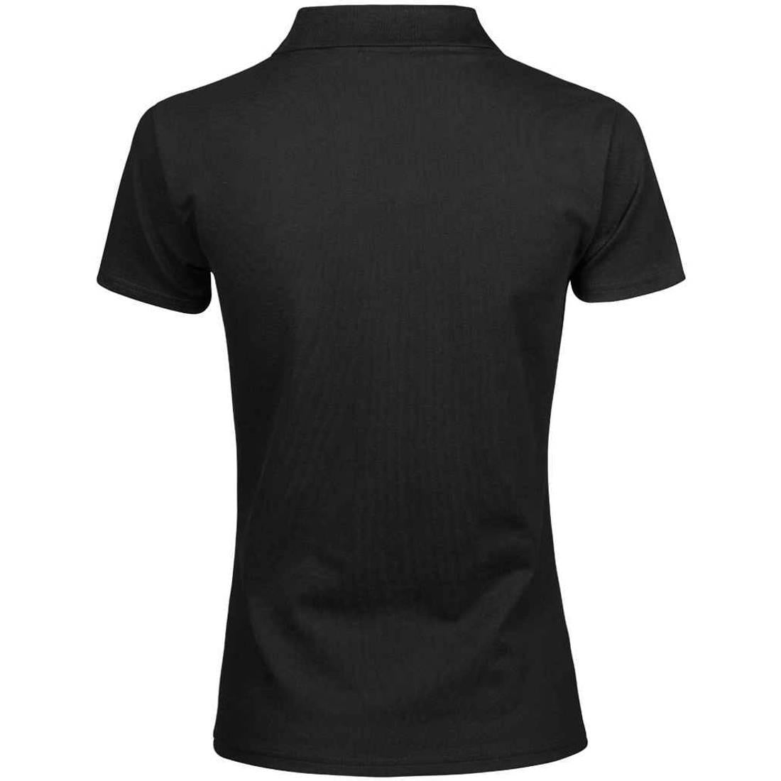Black - Back - Tee Jays Womens-Ladies Luxury Stretch V Neck Polo Shirt