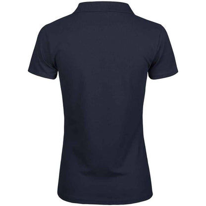 Navy - Back - Tee Jays Womens-Ladies Luxury Stretch V Neck Polo Shirt