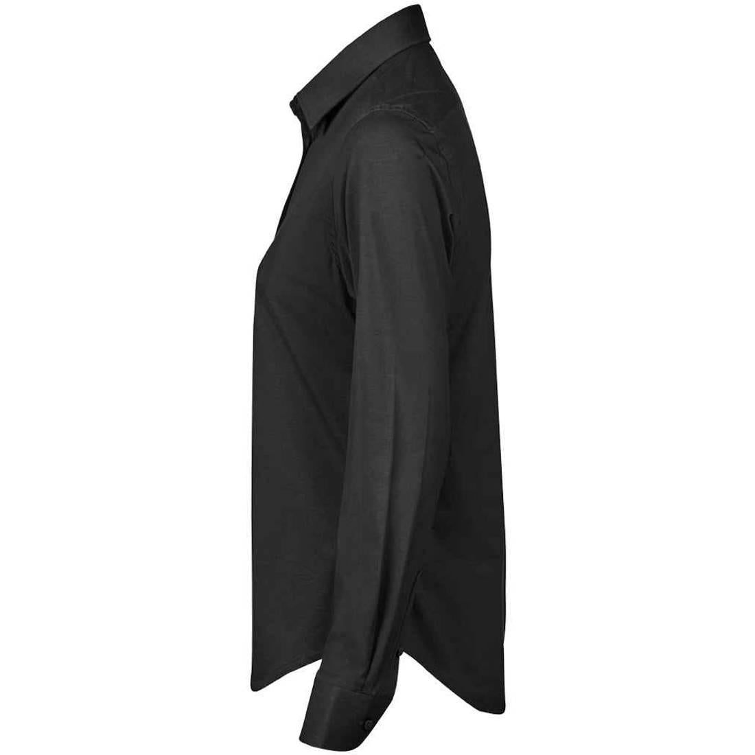 Black - Side - Tee Jays Womens-Ladies Stretch Long-Sleeved Active Shirt