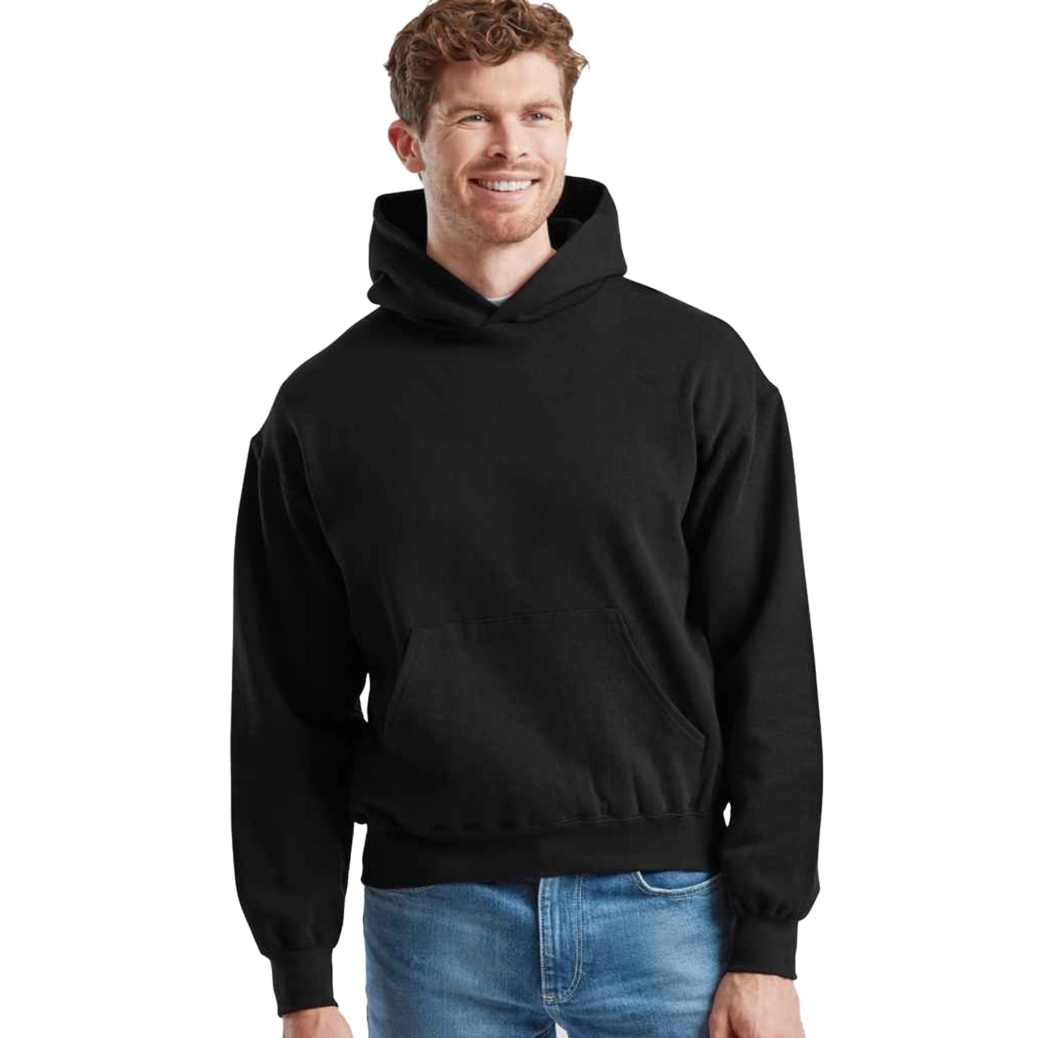 Black - Lifestyle - Fruit of the Loom Mens Supercotton Cotton Hoodie