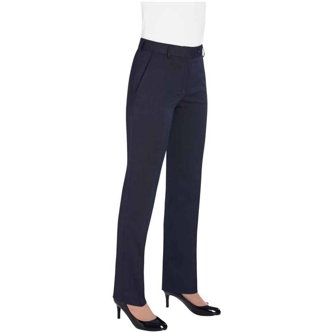 Navy Pindot - Front - Brook Taverner Womens-Ladies Eclipse Bianca Trousers
