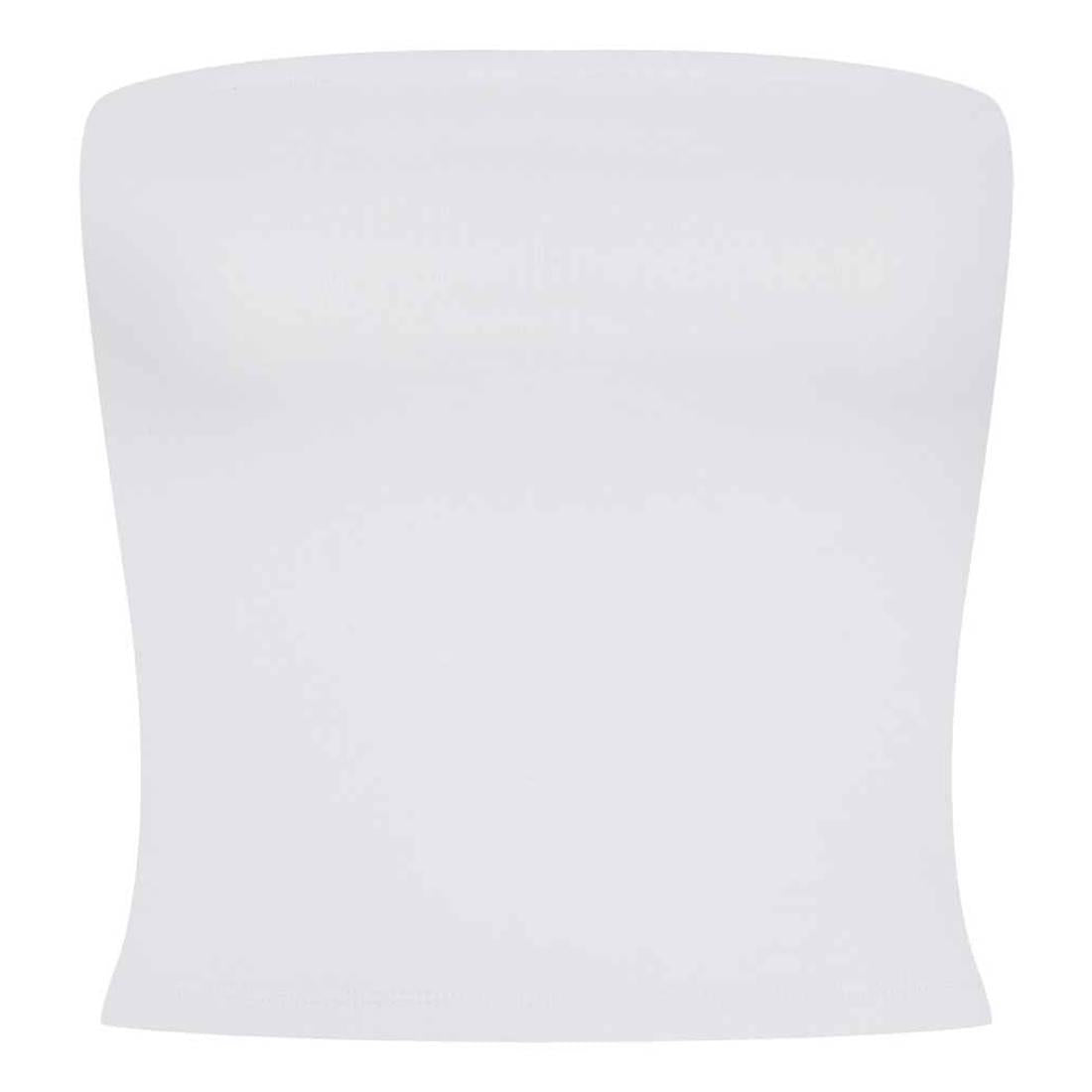 White - Front - SF Womens-Ladies Bandeau Top