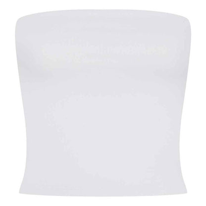 White - Front - SF Womens-Ladies Bandeau Top