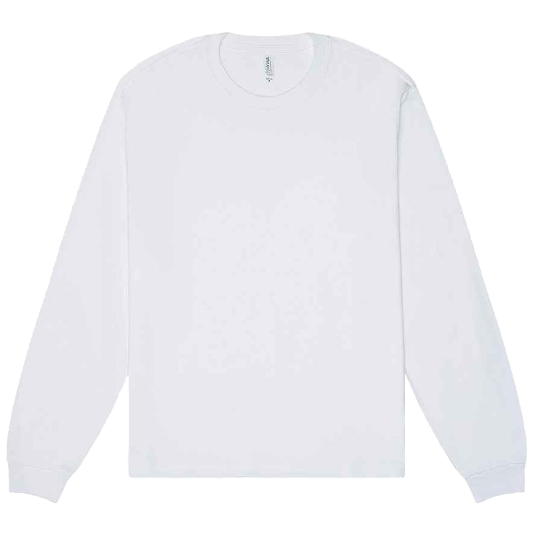 White - Front - Bella + Canvas Unisex Adult Heavyweight Long-Sleeved T-Shirt