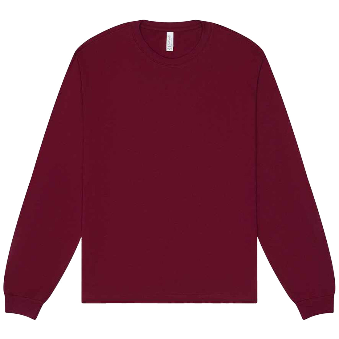 Maroon - Front - Bella + Canvas Unisex Adult Heavyweight Long-Sleeved T-Shirt