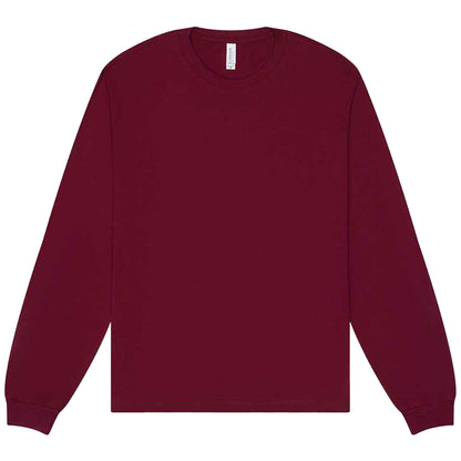Maroon - Front - Bella + Canvas Unisex Adult Heavyweight Long-Sleeved T-Shirt