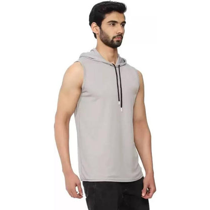 Oxford Grey - Front - Proact Unisex Adult Sleeveless Hoodie