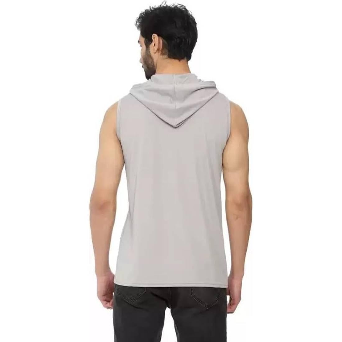 Oxford Grey - Back - Proact Unisex Adult Sleeveless Hoodie