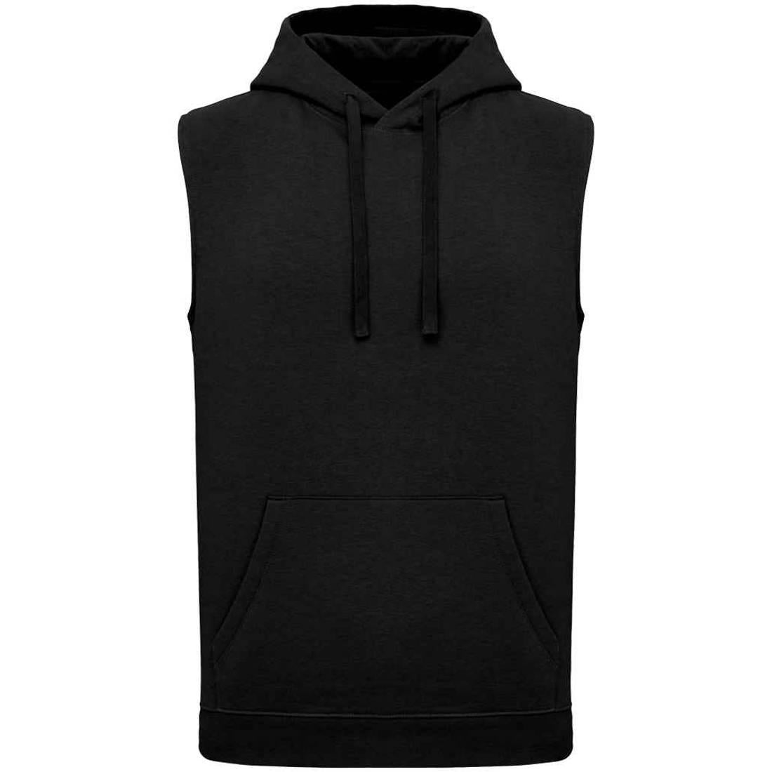Black - Front - Proact Unisex Adult Sleeveless Hoodie