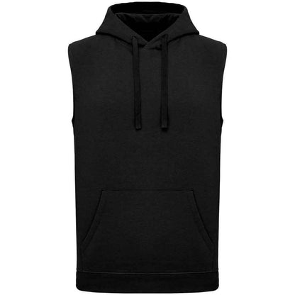 Black - Front - Proact Unisex Adult Sleeveless Hoodie