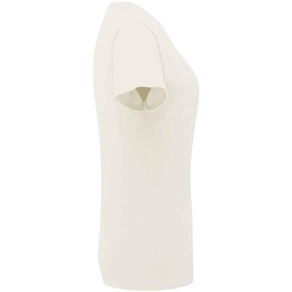 Natural - Side - Russell Womens-Ladies Authentic Ringspun Cotton Classic T-Shirt