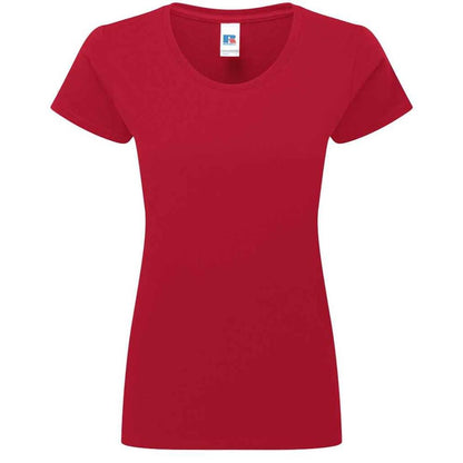 Classic Red - Front - Russell Womens-Ladies Authentic Ringspun Cotton Classic T-Shirt