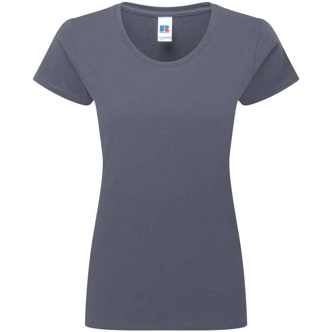 Convoy Grey - Front - Russell Womens-Ladies Authentic Ringspun Cotton Classic T-Shirt