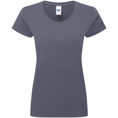 Convoy Grey - Front - Russell Womens-Ladies Authentic Ringspun Cotton Classic T-Shirt