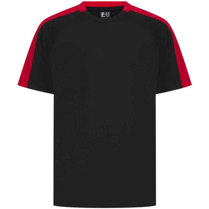 Black-Red - Front - Finden & Hales Childrens-Kids T-Shirt