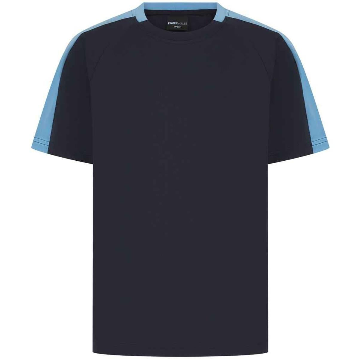 Navy-Sky Blue - Front - Finden & Hales Childrens-Kids T-Shirt