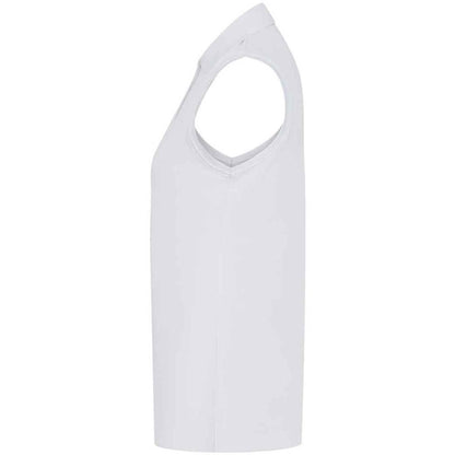 White - Side - Henbury Womens-Ladies Polo Shirt