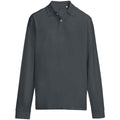 Mouse Grey - Front - SOLS Unisex Adult Pique Long-Sleeved Polo Shirt