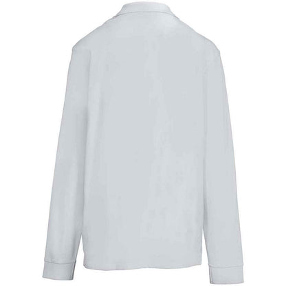 Pure Grey - Back - SOLS Unisex Adult Pique Long-Sleeved Polo Shirt