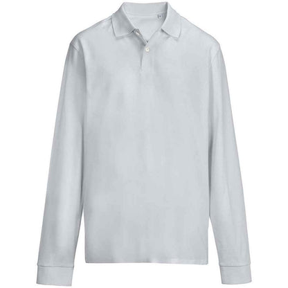 Pure Grey - Front - SOLS Unisex Adult Pique Long-Sleeved Polo Shirt