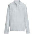 Pure Grey - Front - SOLS Unisex Adult Pique Long-Sleeved Polo Shirt
